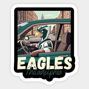 Philadelphia eagles football player graphic design cartoon style beautiful artwork Sticker